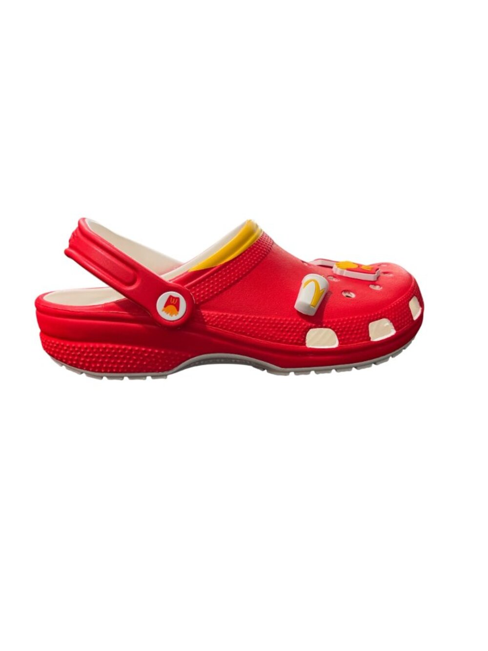 Crocs x McDonalds Womens Size 9 / Mens 7 Red Clogs with Fries Food Charms NEW - Picture 9 of 10